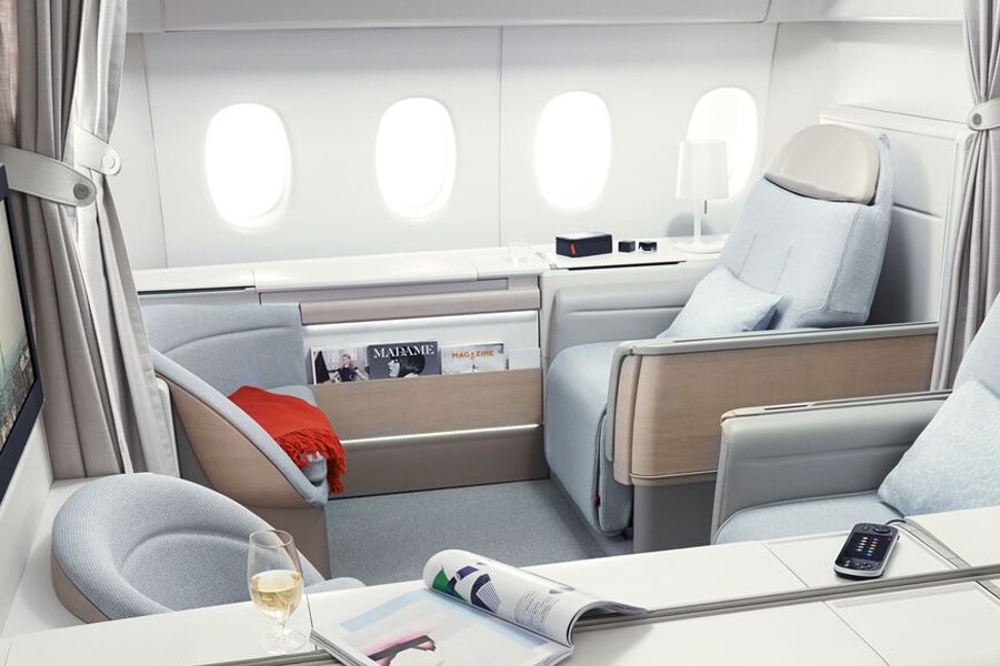 Interior of a private jet