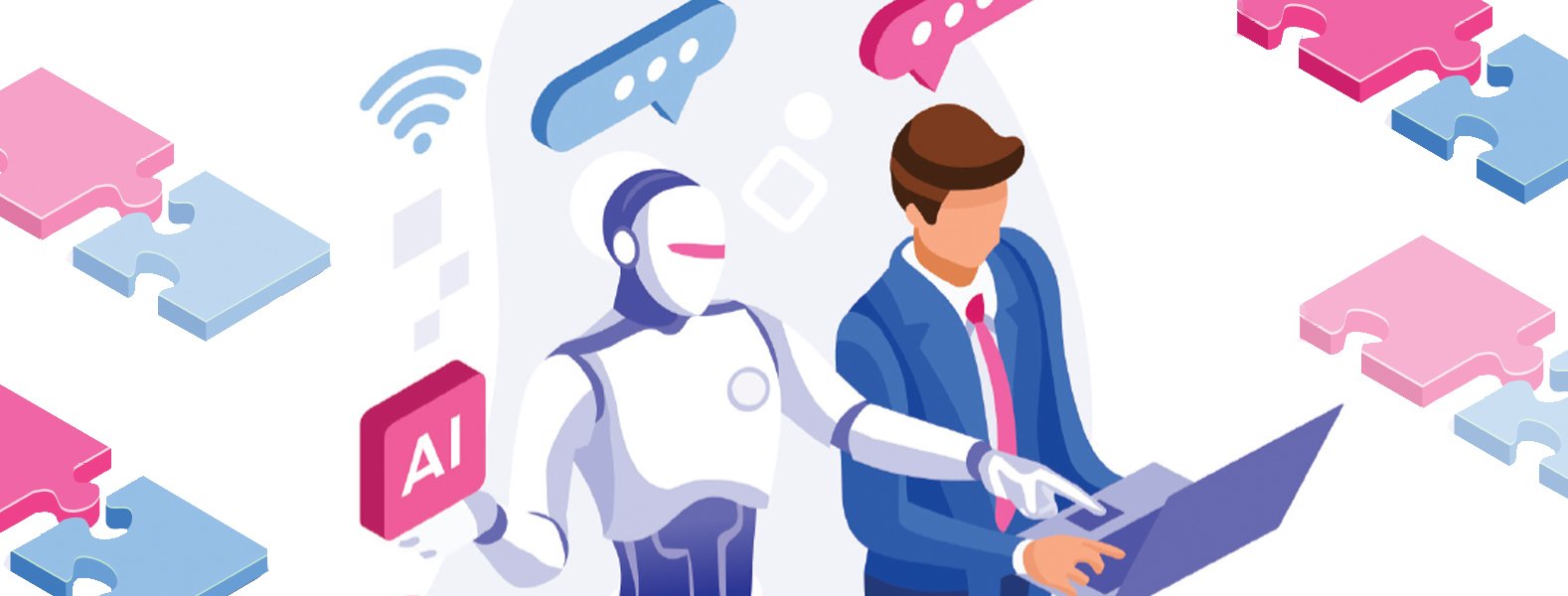 AI Corporate Memphis cartoon image