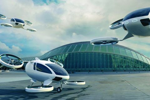 Futuristic depiction of private aircraft.