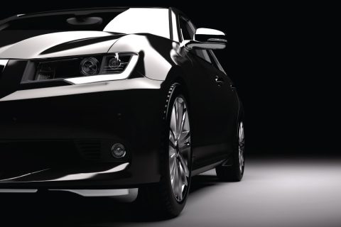 Luxury black car.