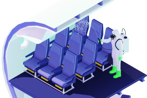 Airplane covid cleaning.