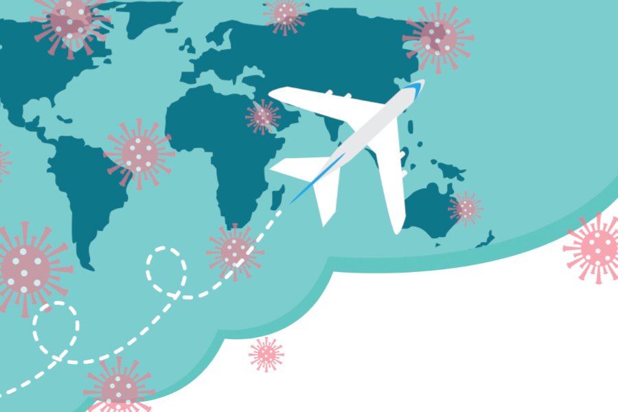 Airplane map cartoon graphic.