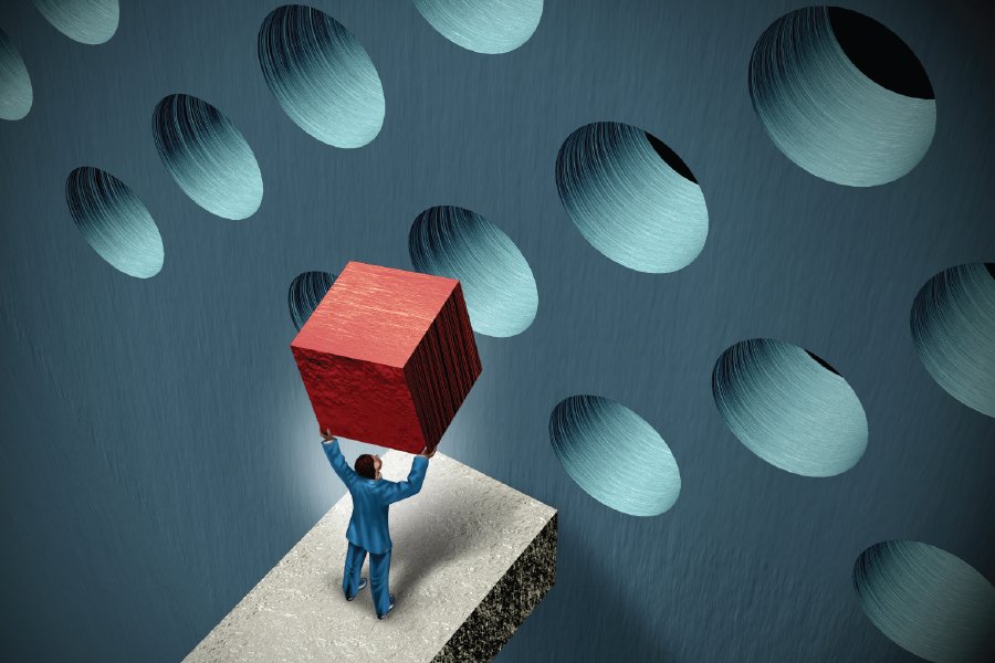 Putting a square peg in a round hole.