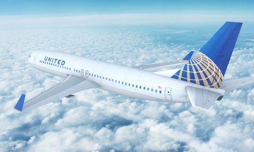 United Airlines Plane in the sky